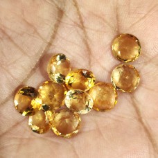 Citrine 8mm round facet 1.77 cts